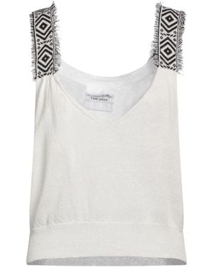 Brand Unique Ivory Top Acrylic, Linen, Polyamide - White