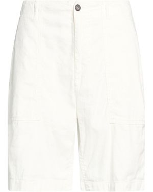 Eleventy Denim Shorts Linen, Cotton, Elastane - White