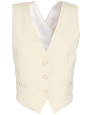 Dondup Tailored Vest Viscose, Linen - Natural