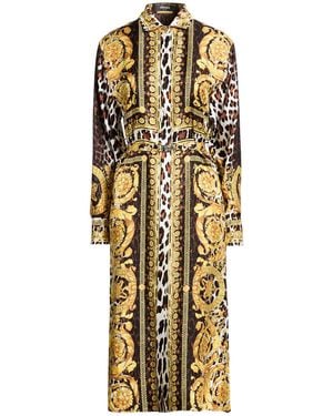 Versace Sand Midi Dress Silk - Metallic