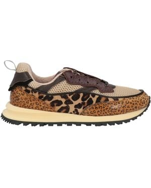 HIDNANDER Trainers Leather, Textile Fibres - Brown
