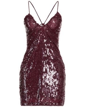 P.A.R.O.S.H. P.A.R.O..H. Burgundy Mini Dress Polyamide, Elastane - Purple