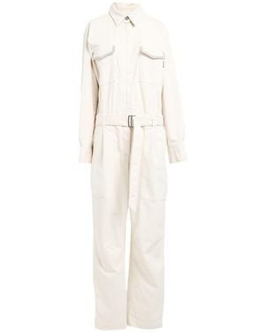 Brunello Cucinelli Cream Jumpsuit Cotton, Elastane, Brass - White