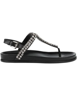Twinset Thong Sandal Textile Fibres - Black