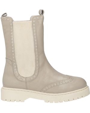 Geox Light Ankle Boots Leather, Textile Fibers - Natural
