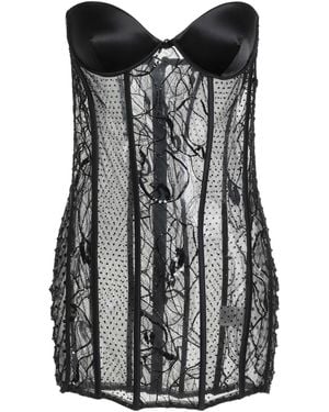 retroféte Top Nylon, Acetate, Polyester - Black
