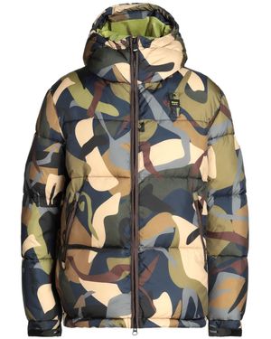 Blauer Pufferjacke & Daunenjacke - Grau