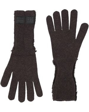 MM6 by Maison Margiela Dark Gloves Wool, Polyamide - Black