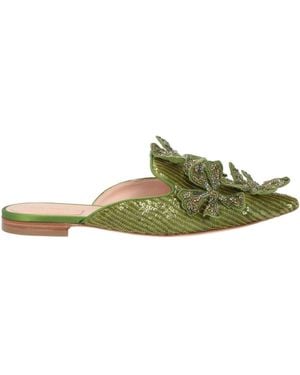 Alberta Ferretti Mules & Clogs Textile Fibers - Green