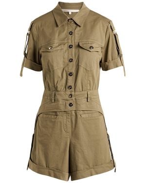 Babylon Military Playsuit Cotton, Elastane - Green