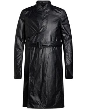 Rick Owens Overcoat & Trench Coat Cotton, Polyurethane - Black