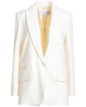 SIMONA CORSELLINI Ivory Blazer Polyester, Virgin Wool, Elastane - White