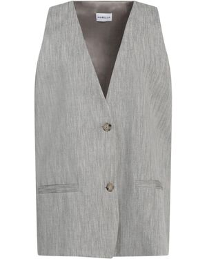 Marella Tailored Vest Cotton, Synthetic Fibres, Elastane, Metallic Fibre - Grey