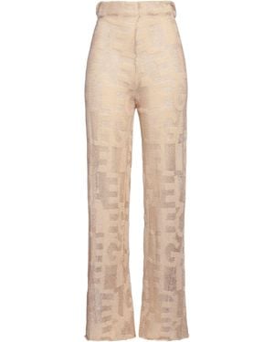 Gaelle Paris Trousers Cotton, Acrylic, Viscose, Metallic Polyester, Polyester - Natural