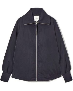 COS Ribbed-collar Puffer Jacket - Blue
