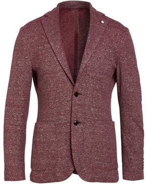 L.B.M. 1911 Burgundy Blazer Cotton, Linen, Polyamide - Purple