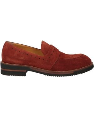 Testoni Brick Loafers Leather - Red
