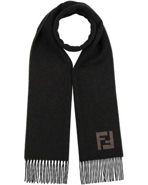 Fendi Scarf Wool, Cashmere - Black
