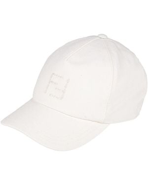 Fendi Ivory Hat Linen, Cotton - White