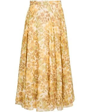 Celine Marigold Midi Skirt Silk - Metallic