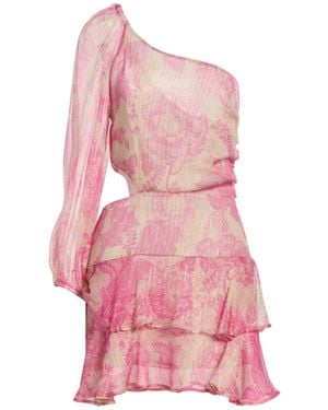 Miss Bikini Mini Dress Silk, Metallic Fiber - Pink