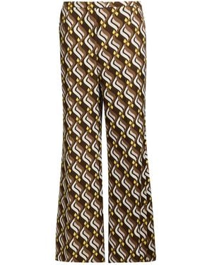 Maliparmi Khaki Trousers Polyester, Elastane - Natural