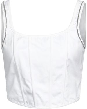 Brunello Cucinelli Top Cotton, Polyamide, Elastane, Brass - White