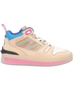 Moncler Panelled Leather High-Top Trainers - Pink
