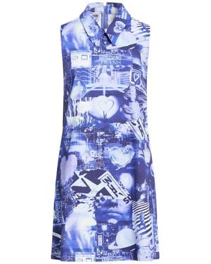 Moschino Bright Mini Dress Cotton, Elastane - Blue