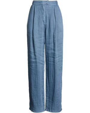 120% Lino Pantalone - Blu