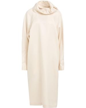 Burberry Sand Midi Dress Wool, Silk - Natural