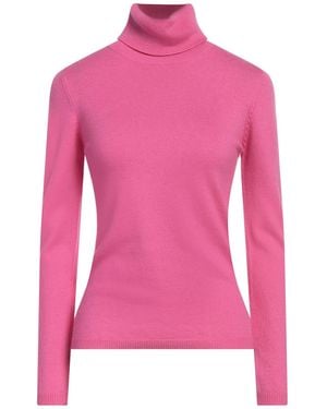 White Wise Turtleneck - Pink