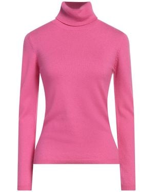 White Wise Turtleneck - Pink