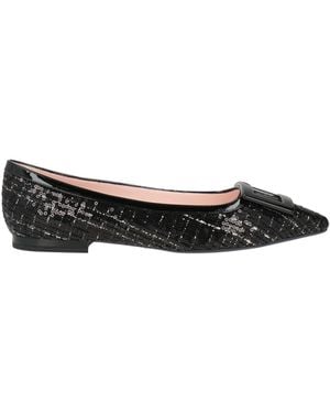 Roger Vivier Ballet Flats Leather, Textile Fibers - Black