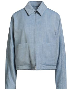Ferragamo Sky Jacket Virgin Wool, Silk, Linen, Polyamide - Blue