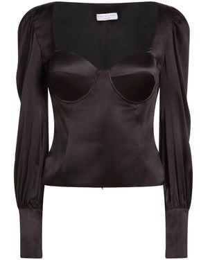 Violante Nessi Top Silk, Elastane - Black