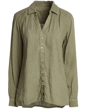 120% Lino Military Shirt Linen - Green