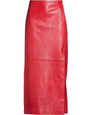 Alysi Crème Maxi Skirt Leather - Red