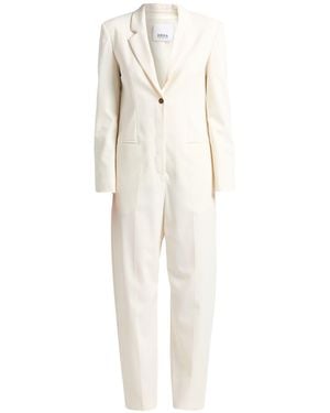 Erika Cavallini Semi Couture Ivory Jumpsuit Polyester, Virgin Wool, Elastane - White