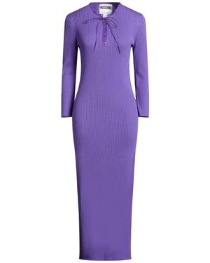 Moschino Maxi Dress Virgin Wool, Polyamide, Elastane - Purple