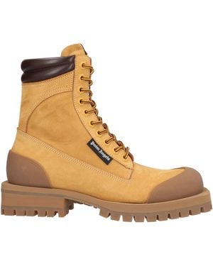 Palm Angels Camel Ankle Boots Leather, Rubber - Brown