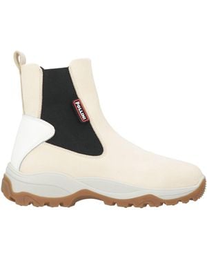 Pollini Ivory Ankle Boots Leather - White