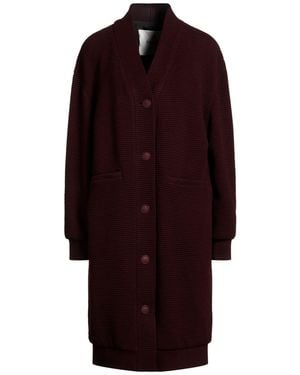 Hevò Dark Coat Virgin Wool, Acrylic, Elastane - Red
