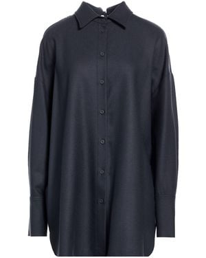 Semicouture Midnight Shirt Virgin Wool, Elastane - Blue