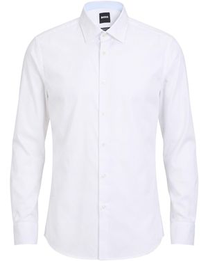 BOSS Shirt Cotton, Elastane - White