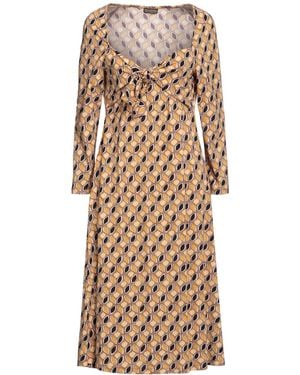 Maliparmi Camel Midi Dress Polyamide, Elastane - Natural