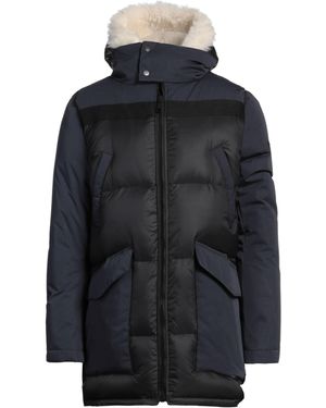 Yves Salomon Ys Army Midnight Puffer Cotton, Polyamide, Lambskin, Wool, Acrylic - Blue