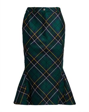 McQueen Midi Skirt Wool - Green
