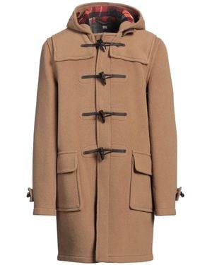 Gloverall Camel Coat Wool, Polyamide, Leather - Brown