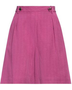 Liu Jo Fuchsia Shorts & Bermuda Shorts Lyocell, Linen - Pink